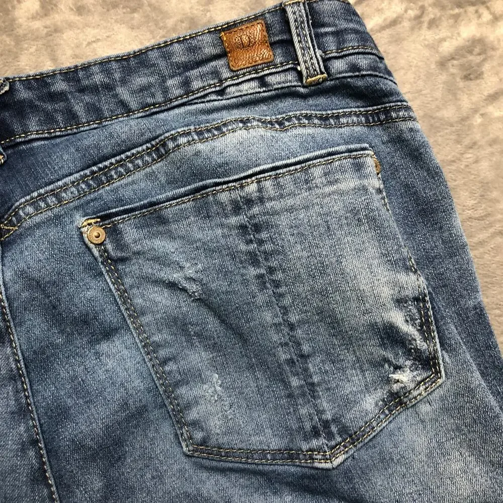 Vintage Democracy Distressed Skinny‎ Jeans Women's Size 10 Light Blue Denim